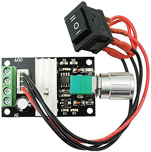 PIXNOR 6V 12V 24V 28V 3A 80W DC Motor Speed Controller (PWM) velocità Nero