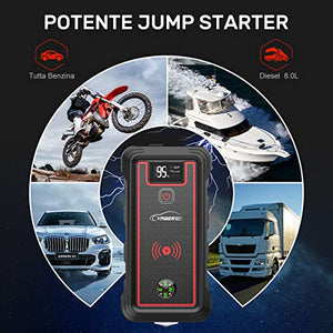 YABER Avviatore di Emergenza, 2500A 23800mAh Impermeabile Avviatore...