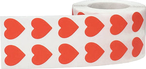 Rosso Cuore Adesivi, 13 mm 1/2 Pollici di Larghezza, 1000 Etichette su - Ilgrandebazar