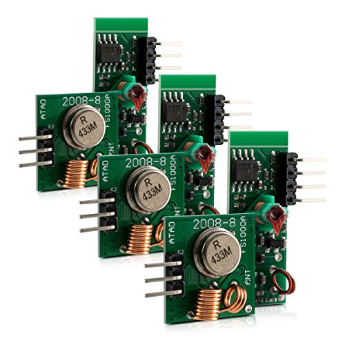 kwmobile 3X modulo trasmettitore Ricevitore Wireless - Radio 433 MHz per...