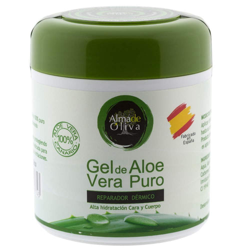 Gel idratante 100% naturale di Aloe Vera 500 ml per pelli 500ml., verde