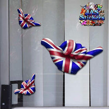 Carica l&#39;immagine nel visualizzatore di Gallery, Piccola bandiera inglese Regno Unito HANG LOOSE Adesivo auto Shaka... - Ilgrandebazar