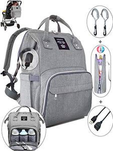 Zaino mamma,Zaino multifunzione,Zaino passeggino,2 grigio - Ilgrandebazar