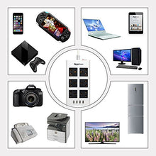 Carica l&#39;immagine nel visualizzatore di Gallery, MutecPower Universale multipresa Ciabatta con 6 Prese e 4 Porte USB Spina EU - Ilgrandebazar