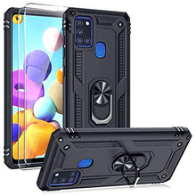 Carica l'immagine nel visualizzatore di Gallery, Oududianzi Cover per Samsung Galaxy A21s con 2 Pellicola in Vetro Nero