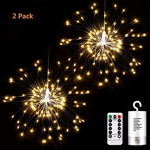 2 pacchi 120 LEDs Fuochi d'Artificio Luci, luce a stringa impermeabile con...