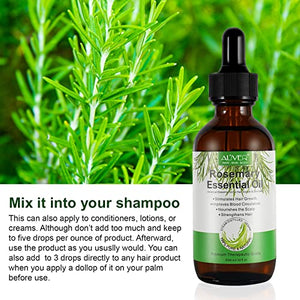 Olio Essenziale di Rosmarino per Capelli Crescita, Rosemary Essential Oil for Hair Growth, per Capelli Secchi e Danneggiati, Stimolano la Crescita dei Capelli, Nutrono Il Cuoio Capelluto, 60 ml