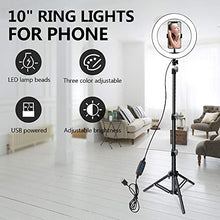 Carica l&#39;immagine nel visualizzatore di Gallery, UFLIZOGH Luce ad Anello Led Dimmerabile 10&quot; con Stativo Treppiede per Selfie...