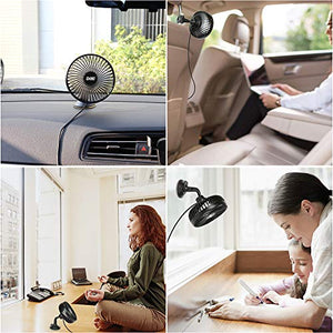 DIKI Ventilatore Auto, USB Ventola per Auto A 3 velocità Ventola...