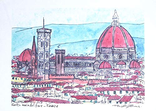 Santa maria del fiore,Firenze-Stampa originale,creata dall'artista Davide...