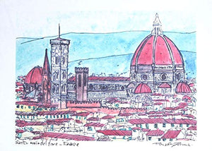 Santa maria del fiore,Firenze-Stampa originale,creata dall'artista Davide...