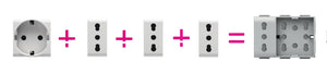 4Box 4B.V14.H21.XL Side Unika Compatibile con Vimar Plana, 250 V, XL, Bianco - Ilgrandebazar