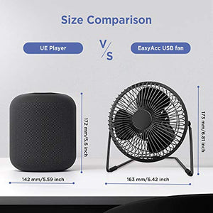 EasyAcc Ventilatore USB, 6 Pollici Mini da Tavolo 6 Pollici, Nero