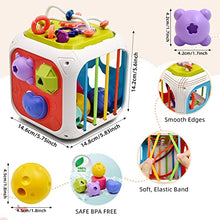 Carica l'immagine nel visualizzatore di Gallery, Giochi Bambini 1 2 Anno, 7 in 1 Montessori Sensoriali Giocattoli 6 9 18 Mesi Educativi Cubo di Attività Selezionatore di Forme, Motor Skill Development Compleanno Regalo