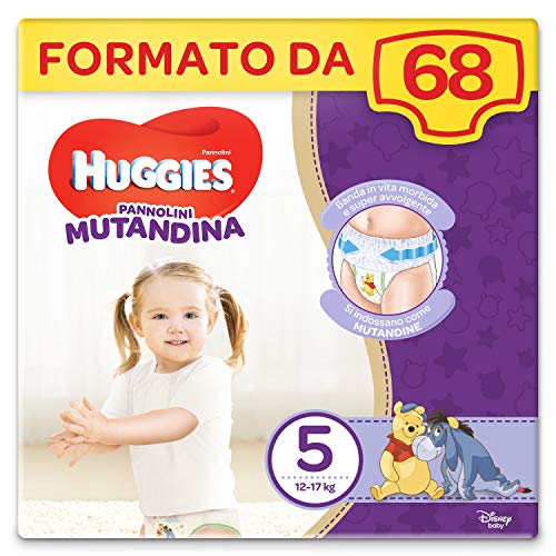 Huggies Pannolino Mutandina, Taglia 5 (12-17 Kg), 2 Pacchi da 34 Pezzi