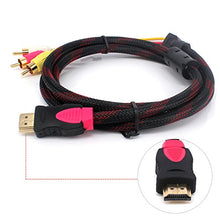 Carica l'immagine nel visualizzatore di Gallery, Yilan, cavo in fibra di nylon intrecciato da 1,5 m, HDMI maschio a RCA...