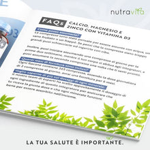Carica l&#39;immagine nel visualizzatore di Gallery, Calcio Magnesio Zinco e Vitamina D3 – 365 Compresse Vegetariane – Integratore di Calcio ad Alto Dosaggio – Fornitura per 6 Mesi di Integratore per le Ossa– Prodotto nel Regno Unito da Nutravita
