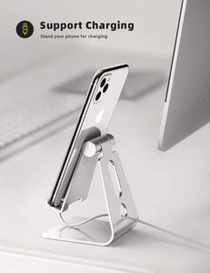 Lamicall Supporto Telefono Regolabile, Dock Telefono - Universale Supporto Dock per Phone 11 PRO, XS Max, XS, X, XR, 8, 7, 6 Plus, Samsung S10 S9 S8 S7, Huawei, Scrivania, Altri Smartphone - Argento