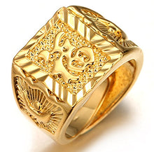 Carica l&#39;immagine nel visualizzatore di Gallery, Halukakah ● Oro Tutto Bene ● Uomo Maschile Anello in 18K 18 Carati 18 Fortuna - Ilgrandebazar