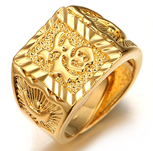 Halukakah ● Oro Tutto Bene ● Uomo Maschile Anello in 18K 18 Carati 18 Fortuna - Ilgrandebazar