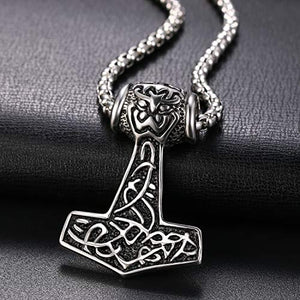 Oidea Collana Catena con Pendente Ciondolo Martello di Thor in Argento - Ilgrandebazar