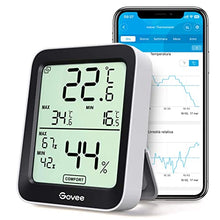 Carica l&#39;immagine nel visualizzatore di Gallery, Govee Termometro Igrometro, Accurato Misuratore Interna con Intelligenti avvisi App e Dati Conservazioni Sensore di Monitoraggio Digitale LCD Bluetooth per Camera Serra Garage Cantina di Vini