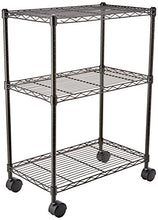 Carica l&#39;immagine nel visualizzatore di Gallery, AmazonBasics - Scaffalatura a 3 ripiani, su rotelle, Nero - Ilgrandebazar