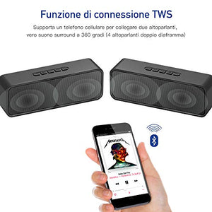 Altoparlante portatile Bluetooth Sonkir, altoparlante wireless 5.0...