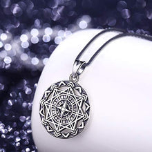 Carica l&#39;immagine nel visualizzatore di Gallery, Uomo Collana in Argento 925 Pendente a Bussola con Pelle, Gioielli Regalo... - Ilgrandebazar