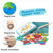 Carica l&#39;immagine nel visualizzatore di Gallery, LHKJ Magnetico Gioco di Pesca,Gioco Pesca in Legno per bambini,15 Pesci... - Ilgrandebazar