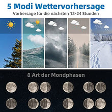 Carica l'immagine nel visualizzatore di Gallery, Stazione Meteo con Sensore Esterno, Display a Colori, Orologio Radiofonico DCF, Previsioni del Tempo, Barometro, Fasi Lunari, Termometro Interno ed Esterno, Igrometro