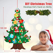 Carica l'immagine nel visualizzatore di Gallery, Albero Natale Feltro DIY Albero Natale Artificiale Addobbi Natalizie Educativo Giocattolo Regalo Bambini per Decorazioni Murali Natalizie da Parete, Porte, Ufficio, Aula - 40 Ornamenti (100cm*60cm)