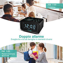 Carica l&#39;immagine nel visualizzatore di Gallery, REACHER Radiosveglia Doppia Funzione Con Porte USB di Ricarica, 6 Differenti...