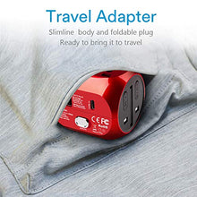 Carica l&#39;immagine nel visualizzatore di Gallery, Milool Adattatore Universale da Viaggio con QC3.0 Quick Charge 2 Porte Rosso - Ilgrandebazar