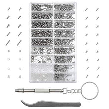 Carica l'immagine nel visualizzatore di Gallery, Kit Riparazione Occhiali con viti 1000 pz Micro Dadi e pinzette e cacciavite...