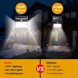 Luce Solare Esterno, Yacikos Super Luminoso【270º Illuminazione 】82 LED... - Ilgrandebazar