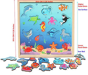 TOWO Gioco da Pesca in Legno Magnetico – include 15 Sagome con... - Ilgrandebazar