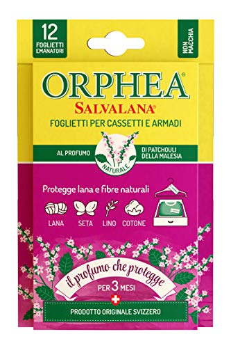 ORPHEA Patchouli Salvalana, Cassetti E Armadi 12 foglietti, Fragranza...