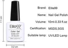 Carica l&#39;immagine nel visualizzatore di Gallery, Elite99 Smalto Semipermanente per Unghie 6pzs Set di Smalti Gel gel Semipermanente Unghie Kit da UV LED Smalto per unghie Smalti Gel Polish per Unghie Soak Off Manicure,10ML ZH021