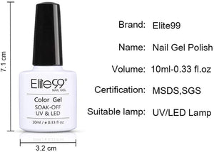 Elite99 Smalto Semipermanente per Unghie 6pzs Set di Smalti Gel gel Semipermanente Unghie Kit da UV LED Smalto per unghie Smalti Gel Polish per Unghie Soak Off Manicure,10ML ZH021