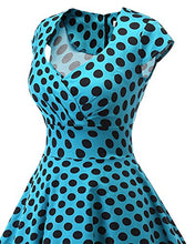 Carica l'immagine nel visualizzatore di Gallery, Bbonlinedress Women's Vintage 1950s cap Sleeve Rockabilly XL, Blue Black Bdot - Ilgrandebazar