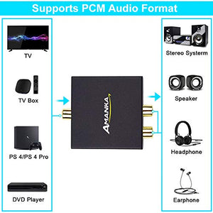 AMANKA Digitale ad Analogico Convertitore Adattatore Audio Uscita 3.5mm da...