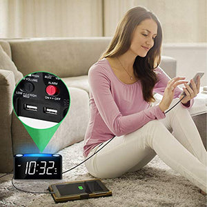 Sveglia Vibrante con Scuotitore da Letto, Suono Cicalino Cifre Bianche