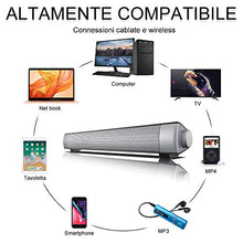 Carica l&#39;immagine nel visualizzatore di Gallery, VersionTECH. Soundbar 2.0 Canali, Altoparlante Hi-Fi Suono Surround 3D,...