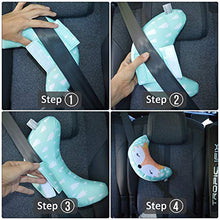 Carica l&#39;immagine nel visualizzatore di Gallery, Brunoko Protezione sedile auto bambini + Poggiatesta Cuscino verde