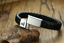 Carica l&#39;immagine nel visualizzatore di Gallery, Vnox Bracciale in vera pelle da uomo acciaio inossidabile musulmano Islam... - Ilgrandebazar