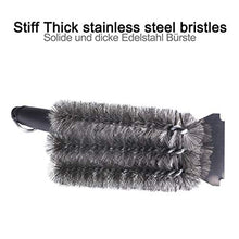 Carica l&#39;immagine nel visualizzatore di Gallery, IREGRO - Spazzola per barbecue con spatola in acciaio inox 304 e manico Nero