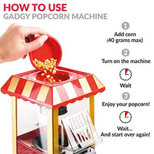 Carica l&#39;immagine nel visualizzatore di Gallery, Gadgy Popcorn Machine - Retro Macchina Pop Corn Compatta, Aria Calda Senza... - Ilgrandebazar