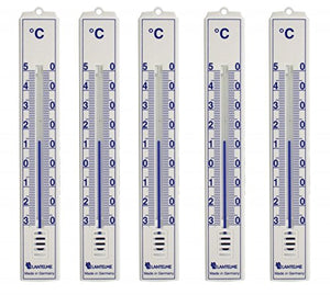 Lantelme 4086 Set di 5 termometri analogici per Interno ed Esterno; in bianco - Ilgrandebazar