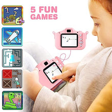 Carica l'immagine nel visualizzatore di Gallery, SeHeTop Macchina Fotografica Bambini, 2.0 Pollici Schermo Ricaricabile Fotocamera Digitale, 1080P Videocamera Regalo Giocattolo di Natale &amp;Compleanno per Ragazze 3-10 Anni, Scheda 32GB (Rosa)